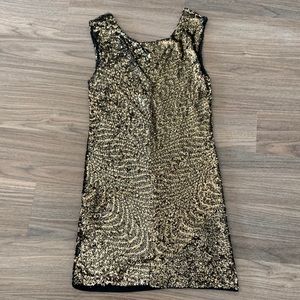Armani Exchange sequins gold dress